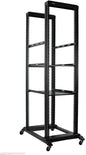 Raising Electronics Server Rack Open Frame 4 Post 19 inch Adjustable Server/Audio Rack Cold Rolled Steel (42U 31" with Shelves)