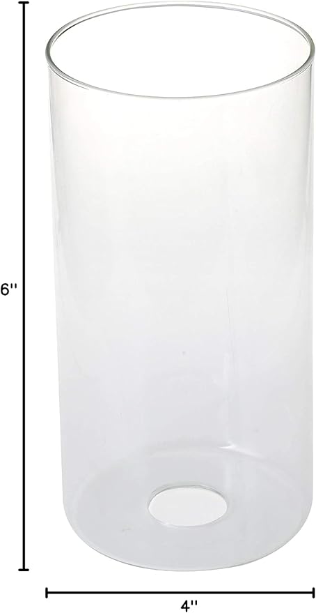 GoLucky Clear Cylinder Clear Glass Shade Accessory Glass Lamp Fixture Shade Replacement Glass Pieces with 1-5/8 Inch Fitter 4"(D)6"(H) Multiple Specifications