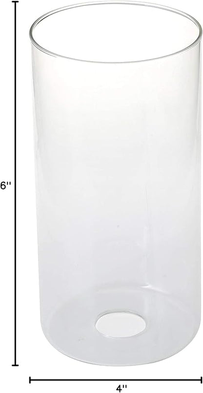 GoLucky Clear Cylinder Clear Glass Shade Accessory Glass Lamp Fixture Shade Replacement Glass Pieces with 1-5/8 Inch Fitter 4"(D)6"(H) Multiple Specifications