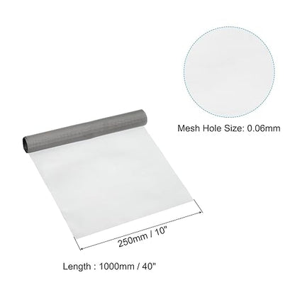 PATIKIL 40" L x 10" W Woven Wire Mesh, 250 Mesh 316L Stainless Steel Air Vent Filter Screen for Window Security Vent Cover Filtration Animals Fence