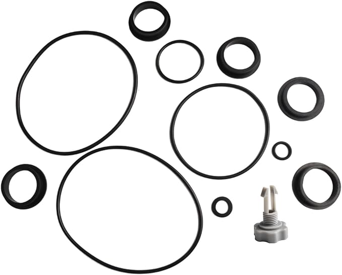 Sand Filter Pump Repair Kit with Air Release Valve O-Rings Seal Gasket Parts for Swimming Pool Equipment Maintenance Including L-Shaped O-Rings Tank Drain Valve Leaf Trap Replacement Components