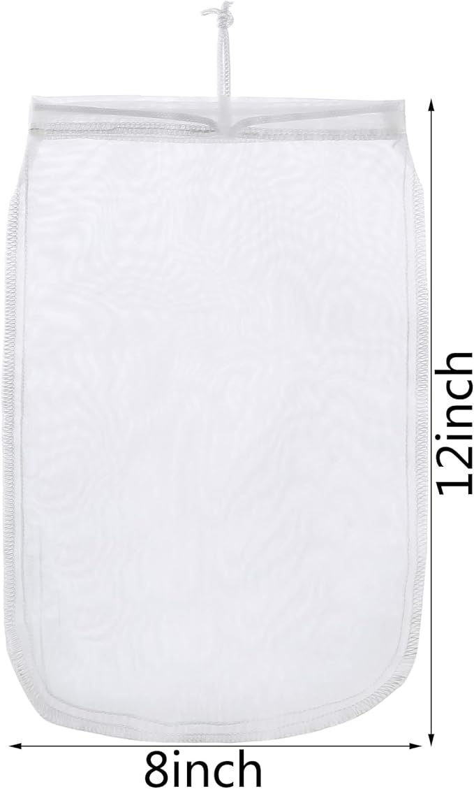 ALEGI Aquarium Filter Media Bag Extra Fine,Reusable 180 Micron Drawstring Mesh Filter Bags for Activated Carbon (12"*8" (3 Pack))