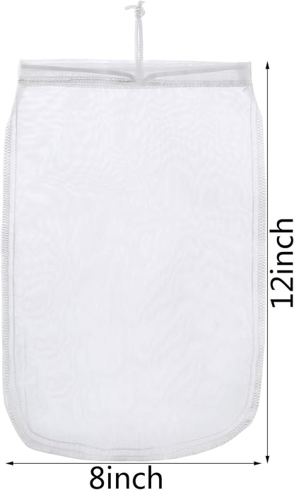 ALEGI Aquarium Filter Media Bag Extra Fine,Reusable 180 Micron Drawstring Mesh Filter Bags for Activated Carbon (12"*8" (3 Pack))