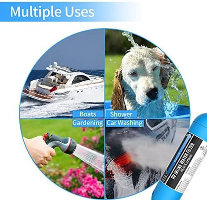 Lifefilter RV Inline Water Filter, NSF Certified, Reduces Chlorine, Bad Taste, Odor, Dedicated for RVs and Marines,4 Pack Drinking Filter with 2 Flexible Hose Protector