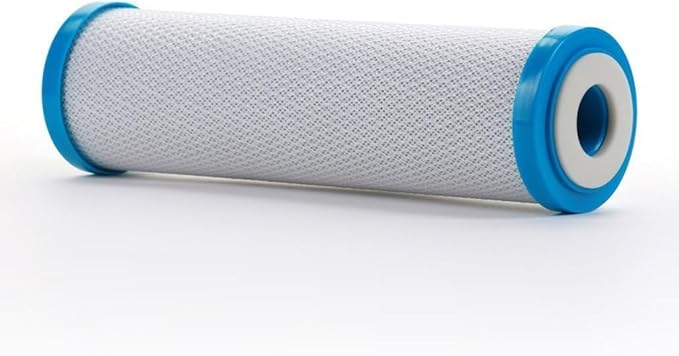 iFilters 0.5-Micron Carbon Block Water Filter – Coconut Shell CTO Drinking Water Filter Cartridge – 10-inch Replacement for Filtration Systems – Reduces Odors, Chlorine Taste – 2.5" x 10" (4 Pack)