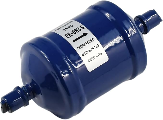 Refrigerant Filter Dryer Liquid Line Filter Drier 3/8 IN Sweat SDML-083S Compatible with HFC CFC HCFC Straight Cool Air Conditioner From 1 to 5 Tons, Widely use in Refrigeration and Heating Systems