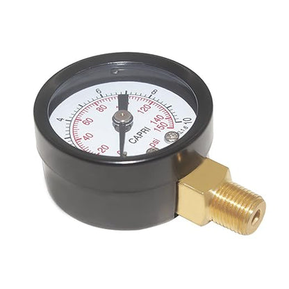 Joywayus Pressure Gauge 0 to 150 PSI Brass 1/8" Male NPT Thread Lower Mount, Multiple Function