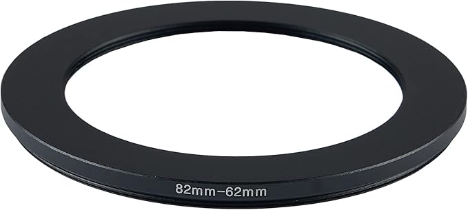 82mm Lens to 62mm Camera Lens Adapter 82mm to 62mm Step Down Ring Adapter Ring for All Brands of UV ND CPL, with Premium Lens Wiping Cloth 2 Pack (82mm-62mm)