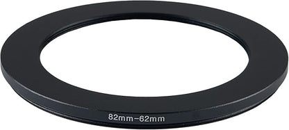 82mm Lens to 62mm Camera Lens Adapter 82mm to 62mm Step Down Ring Adapter Ring for All Brands of UV ND CPL, with Premium Lens Wiping Cloth 2 Pack (82mm-62mm)