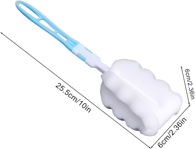 360° Rotatable Head Soft Bottle Brush - Foam Bottle Brush | Non-Scratch Washing Scrubber Cleaner | Foam Brush for Tumblers | Bottle Soft Brush | Baby Bottle Sponge Brush | Easy Clean Sponge Brush