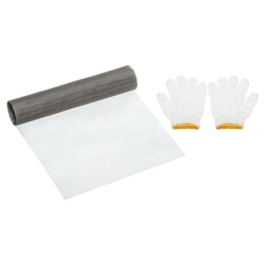PATIKIL 40" L x 16" W Woven Wire Mesh, 200 Mesh 304 Stainless Steel Air Vent Filter Screen with Gloves for Window Security Vent Cover Filtration Animals Fence
