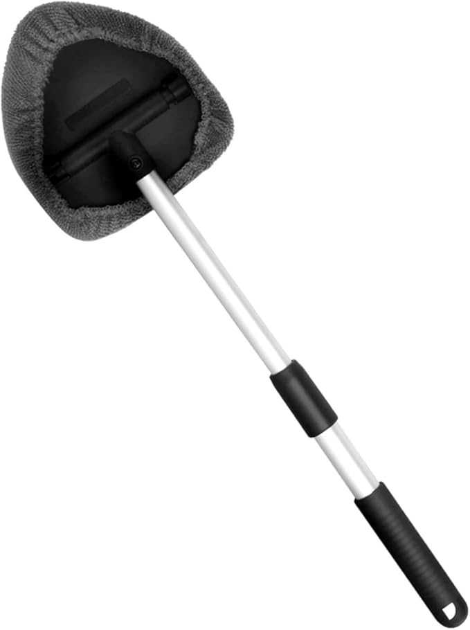 Compatible for Window Scraping Mist Eliminator Microfiber Car Cleaner Telescopic Windshield Cleaning Tools Auto Accessories(White)