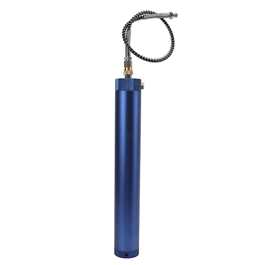 High Pressure Air Filter Oil Water Separator, Compressor Filtration System, 4500psi Aluminium Alloy L340mm OD50mm Blue, Oil Water Filter with Safety Valve for Diving and Industrial