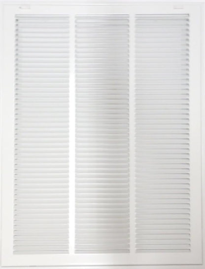 18" X 32" Steel Return Air Filter Grille for 1" Filter - Easy Plastic Tabs for Removable Face/Door - HVAC Duct Cover - Flat Stamped Face -White [Outer Dimensions: 19.75w X 33.75h]