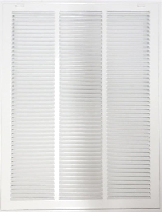 18" X 32" Steel Return Air Filter Grille for 1" Filter - Easy Plastic Tabs for Removable Face/Door - HVAC Duct Cover - Flat Stamped Face -White [Outer Dimensions: 19.75w X 33.75h]