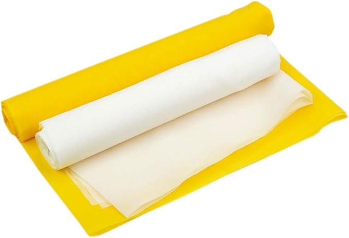 Silk Screen Printing Mesh, 100/110/120/140/160/180/200/250/300Mesh, White Yellow for Screen Printing Machine Equipment Accessories, Filter Painting, Polyester Fabric (160M/64T White)