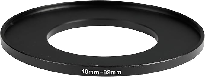 49-82mm Metal Step-Up Ring Adapter Compatible with Mirrorless Cameras DSLR Lens, UV CPL ND Filter Thread Converter, Black