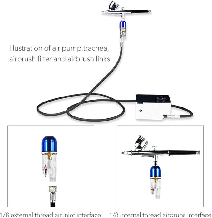 HUBEST New Airbrush Filter 1/8'' Comfortable Handy in-Line Mini Air Filter Moisture Water Trap Spray Pen Brush Tool Oil-Water Separator