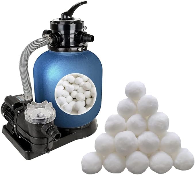 3 lbs Pool Filter Balls Eco-Friendly Fiber Filter Media for Swimming Pool Sand Filters (Equals 50kg/100lbs Pool Filter Sand) (3, Pounds)
