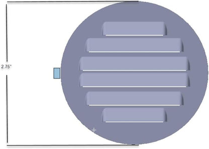Louvered Vent, Bug Screen, 60ppi Filter, Seal and Cap, 2.5", Black