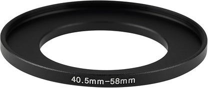 40.5-58mm Metal Step-Up Ring Adapter Compatible with Mirrorless Cameras DSLR Lens, UV CPL ND Filter Thread Converter, Black