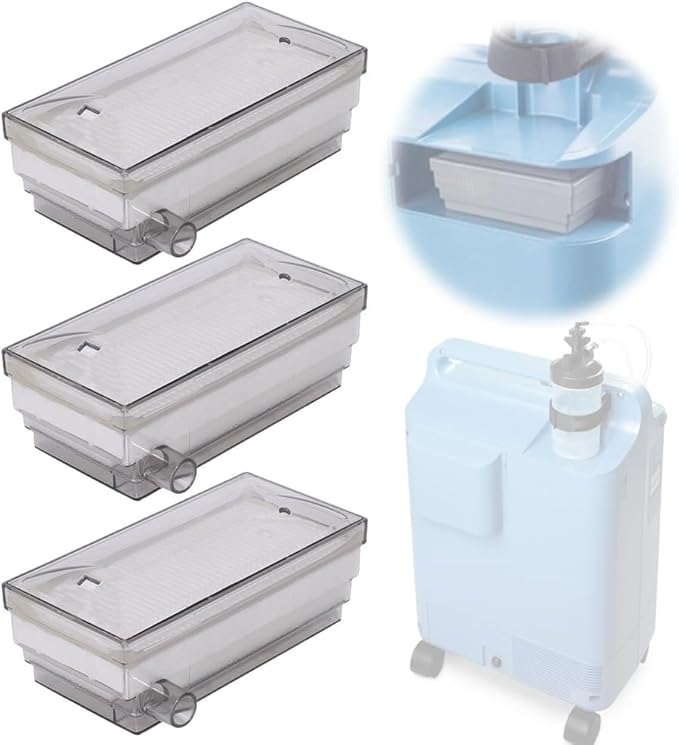 Oxygen Concentrator Intake Filter Compatible with EverFlo 5L, O2 Generator Machine Replacement Accessories, 3 Pcs (Transparent)