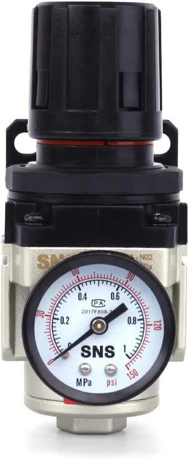 SNS AR3000-N02 Female Thread 1/4 NPT Air Pressure Regulator 0-150 PSI Adjustable,Bracket,Gauge