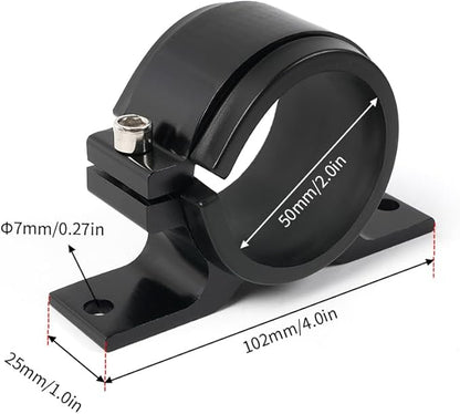 BARTOO 50mm Fuel Filter Mounting Bracket, Fuel Pump Clamp Holder for car Oil/Fuel/Gas Pump(Black Bracket, 50mm)