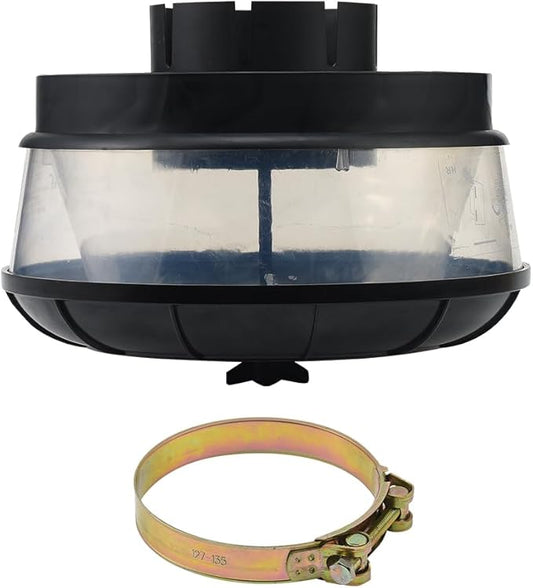 Universal Air Pre-Cleaner Assembly 5 Inch Inner Diameter Intake Inlet, with Pipe Clamp Hoop Clip Ring, Replacement Parts for Tractors, Excavators, Loaders