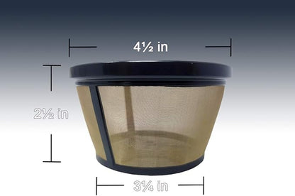 GoldTone Reusable 8-12 Cup Basket Filter fits Black & Decker Coffee Machines and Brewers. Replaces Black & Decker Reusable Coffee Filter and Permanent Coffee Basket Filter (2 Pack)