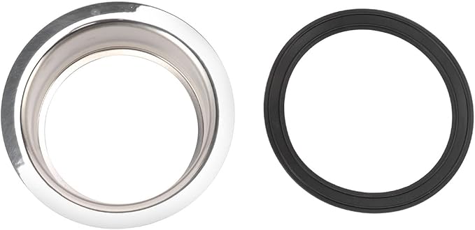 Extended Sink Flange Stainless Steel Deep Garbage Disposal Flange with Rubber Gasket Food Waste Filtering Replacement Part for 3 Bolt Mount Kitchen Sink Drain