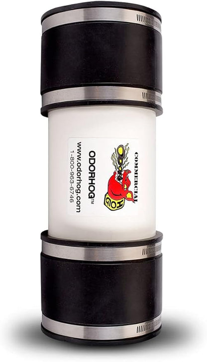 OdorHog Vent Stack Pipe Filter, PVC Inline Model - Removes Outdoor Septic and Sewer Odor Problems (4.0-inch)