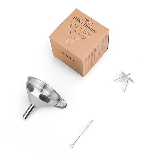 ELEGOO Stainless Steel Funnel, 3D Resin Metal Funnel with Filter and Cleaning Brush for SLA/DLP/LCD 3D Printer UV Resin