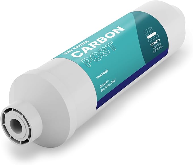 NU Aqua Reverse Osmosis Carbon Post Filter Replacement - 10 Inch Universal RO Water Filtration System Cartridge - 1 Pack of Premium Filters