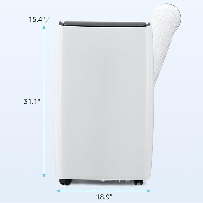 Portable Air Conditioners, 12000 BTU Powerful AC Unit Cools 550 Sq.Ft Spaces, 4-In-1 Air Conditioner Dehumidifier/Fan/Sleep Mode, Remote Control, 24H Time, Window Kit for Rooms/Officess, Black Top