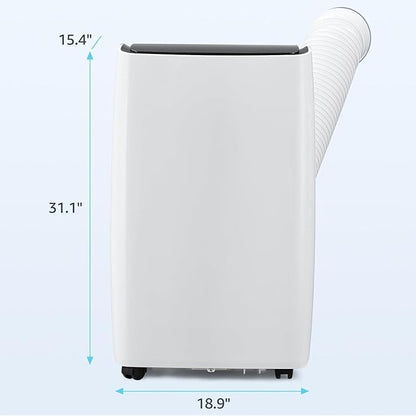 Portable Air Conditioners, 12000 BTU Powerful AC Unit Cools 550 Sq.Ft Spaces, 4-In-1 Air Conditioner Dehumidifier/Fan/Sleep Mode, Remote Control, 24H Time, Window Kit for Rooms/Officess, Black Top