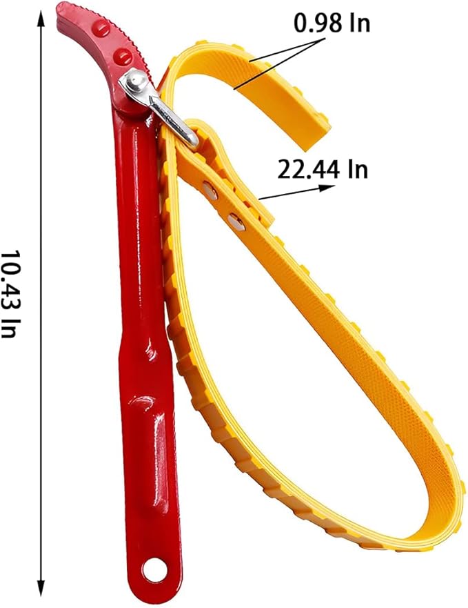 AUCELI Belt Type Oil Filter Wrench, Adjustable Strap and Steel Handle Removal Hand Tools Engine Box Motorcycle, Multi-Purpose Auto Car Repair Spanner, Extractor Tool for Oil Filter and Pipe