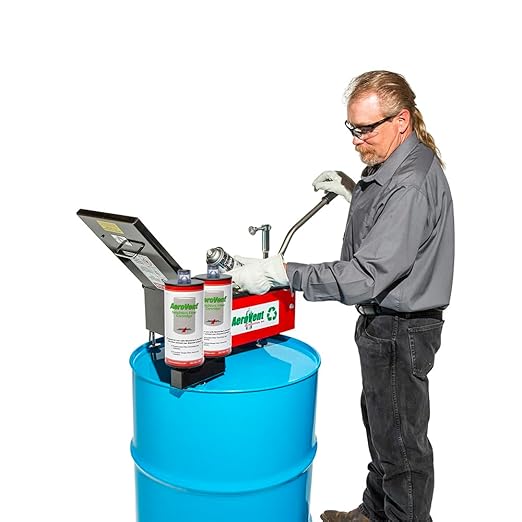 AeroVent 3X Aerosol Can Disposal System (Part #10004721) | Processes 3 Cans Simultaneously | Fits Cans Up to 3" Diameter & 10.5" Length | Viz-a-Ball Indicator | Heavy-Duty Steel | Made in USA