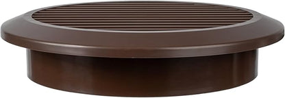 Brown 6" Inch Round Ventilation Grille with Screen mesh. (Duct 6Ø / Grille 7Ø) Ventilation Applications. Indoor and Outdoor Vent Cover - Air Vent Cover for Air Intake, Exhaust