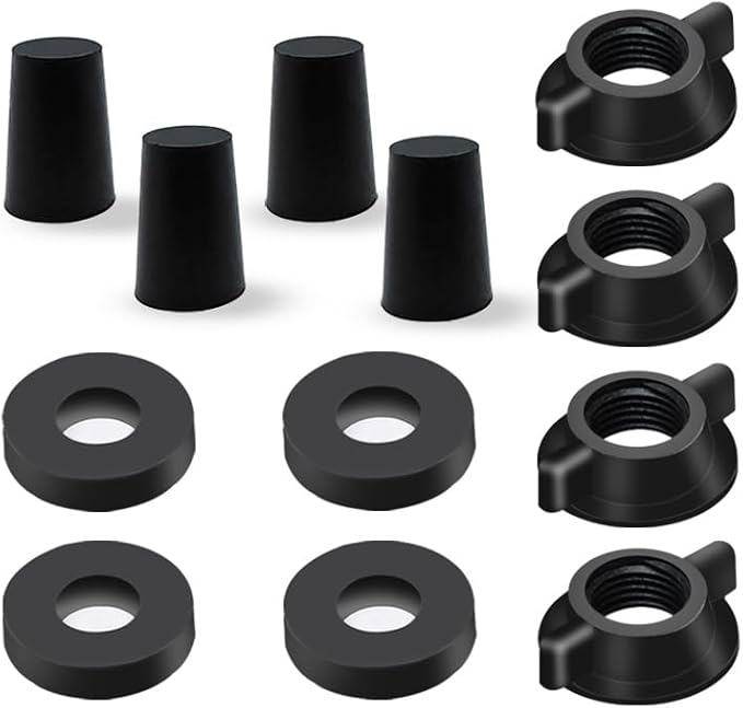 Replacement Kit for Berkey Water Filter System Elements - 4 Wing nuts, 4 Washers & 4 Silicone Blocking Plugs Compatible with Berkey Gravity Filtration System and Black Activated Carbon Water Filters