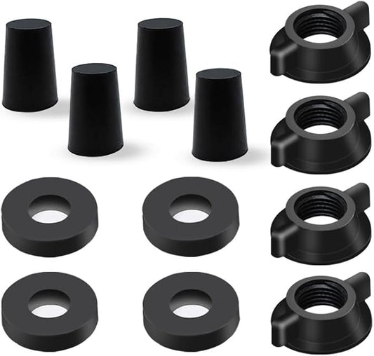 Replacement Kit for Berkey Water Filter System Elements - 4 Wing nuts, 4 Washers & 4 Silicone Blocking Plugs Compatible with Berkey Gravity Filtration System and Black Activated Carbon Water Filters