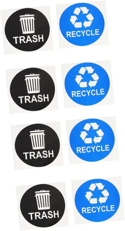 8pcs Trash Can Bathroom Labels Waste Sorting Stickers Garbage Classification Decals for Bedroom