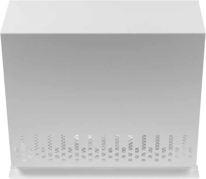 Vent Systems 8" Inch Air Supply Vent Cover with Rubber Gasket - White Galvanized Steel - Robust and Weatherproof Outdoor Air Intake Box - Duct or Surface Mounting - Rain and Snow Protection