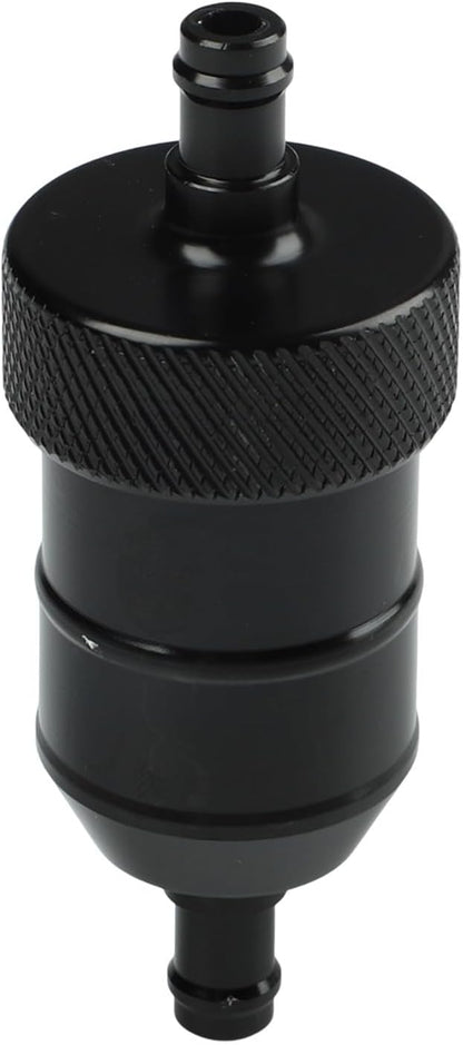 8MM Aluminum Alloy Inline for Fuel Filter with 5 Reusable Elements for Motorcycle and Outdoor Power Equipment