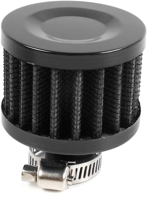 MUGE RACING 2Pcs Air Filter Cold Air Intake Filter Breather 12mm Valve Cover Breather Filter For Car and Motorcycle(Black)