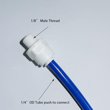 YZM Straight Male Thread Adapter 1/8" Male x 1/4" OD Tube Quick Connector,for Water Purifiers Filters Reverse Osmosis Systems,5 pcs.