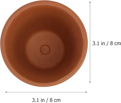 Red Clay Baked Clay Succulent Flower Pots with Saucers, 8x8cm Indoor Outdoor Decorative Terracotta Planters Set of 5 for Garden and Home Planting