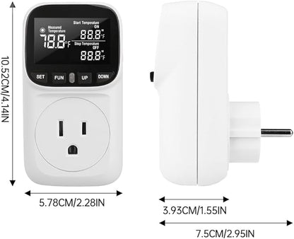 Diymore 1800W Digital Temperature Controller Plug in Thermostat Outlet Digital RV Thermostat Heating Cooling Mode Timer 15A /120V -104℉~210℉ for Incubator Thermometer Pool Thermometer