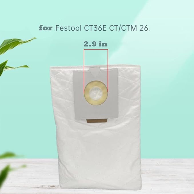 5-PSCK 496186 SELFCLEAN Filter Bag for Festool CT 36, Festool 577084 CT 36 E, Festool 576760 CT 36 AC Dust Extractor,for Festool 75038 75037 Vacuum Dust Collection Bags