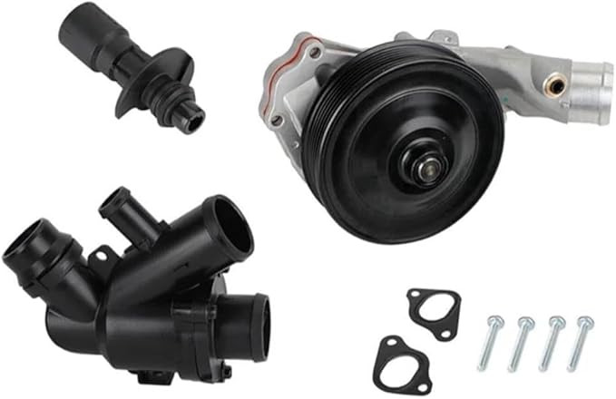 Complete Water Pump Kit with Thermostat Bolts Gaskets for Jaguar F-Pace F-Type Land Rover Range Rover V8 5.0L 2010-2018 LR010801 LR035124